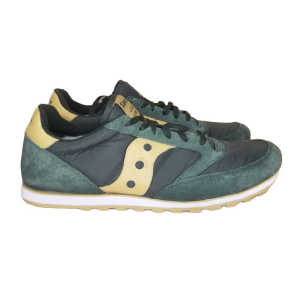 Saucony Mens Jazz Low Pro Green Tan Sz 14